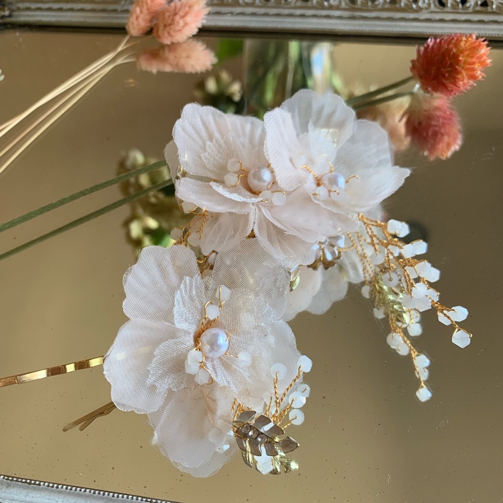 Whimsical Blush Hair Accessory Bridal